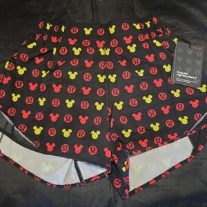 New with the tags Lululemon Shorts Red Yellow Mickey Pattern Disney X Size 4